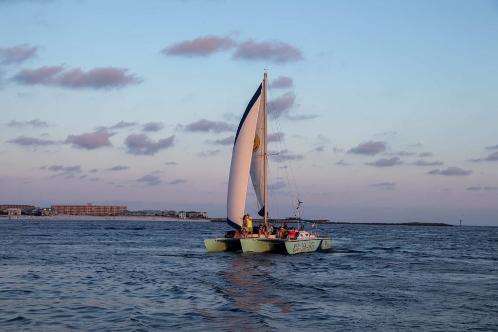 sunset sails on the gulf of mexico