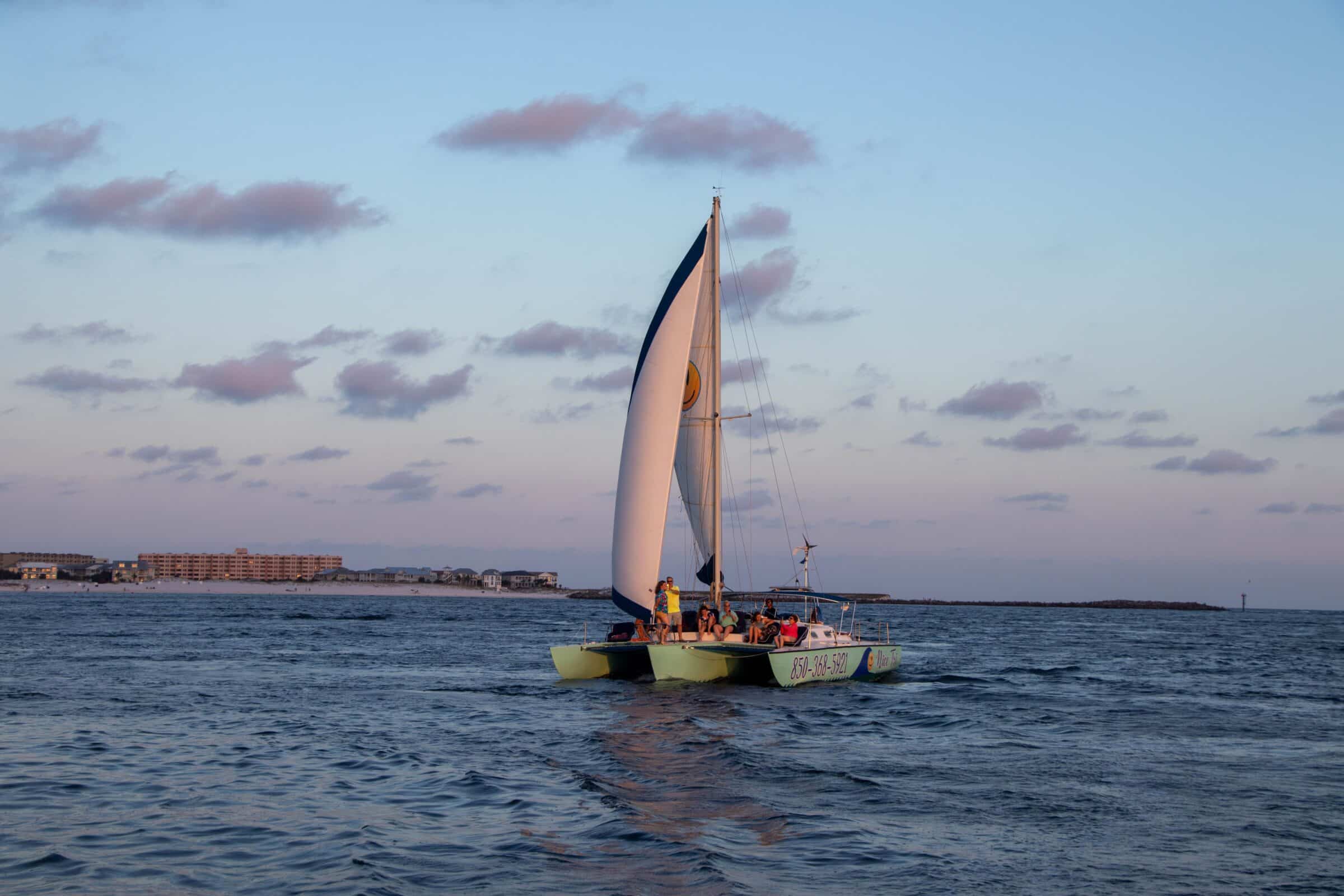 sunset sails on the gulf of mexico